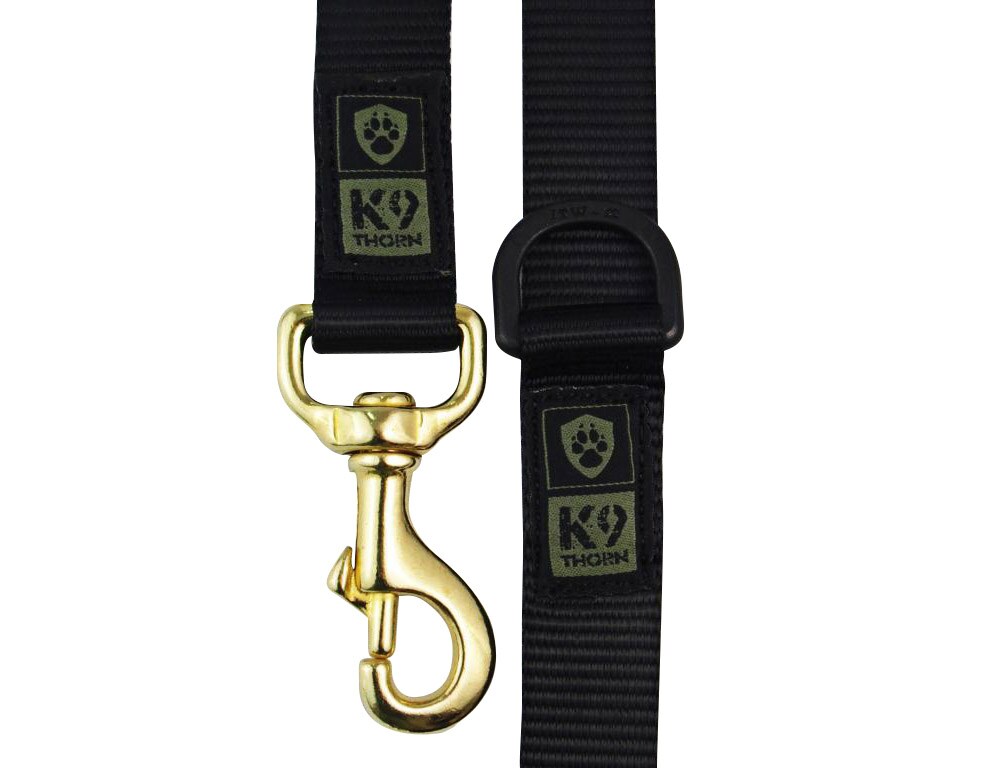 K9 Thorn - Hundeleine mit D-Ring 100 cm - black