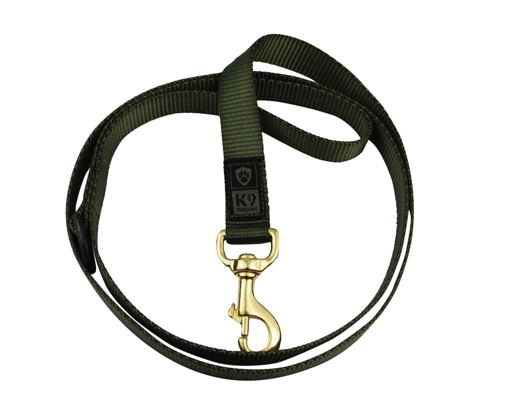 K9 Thorn - D-ringiem - Hundeleinen 100 cm - Olive 