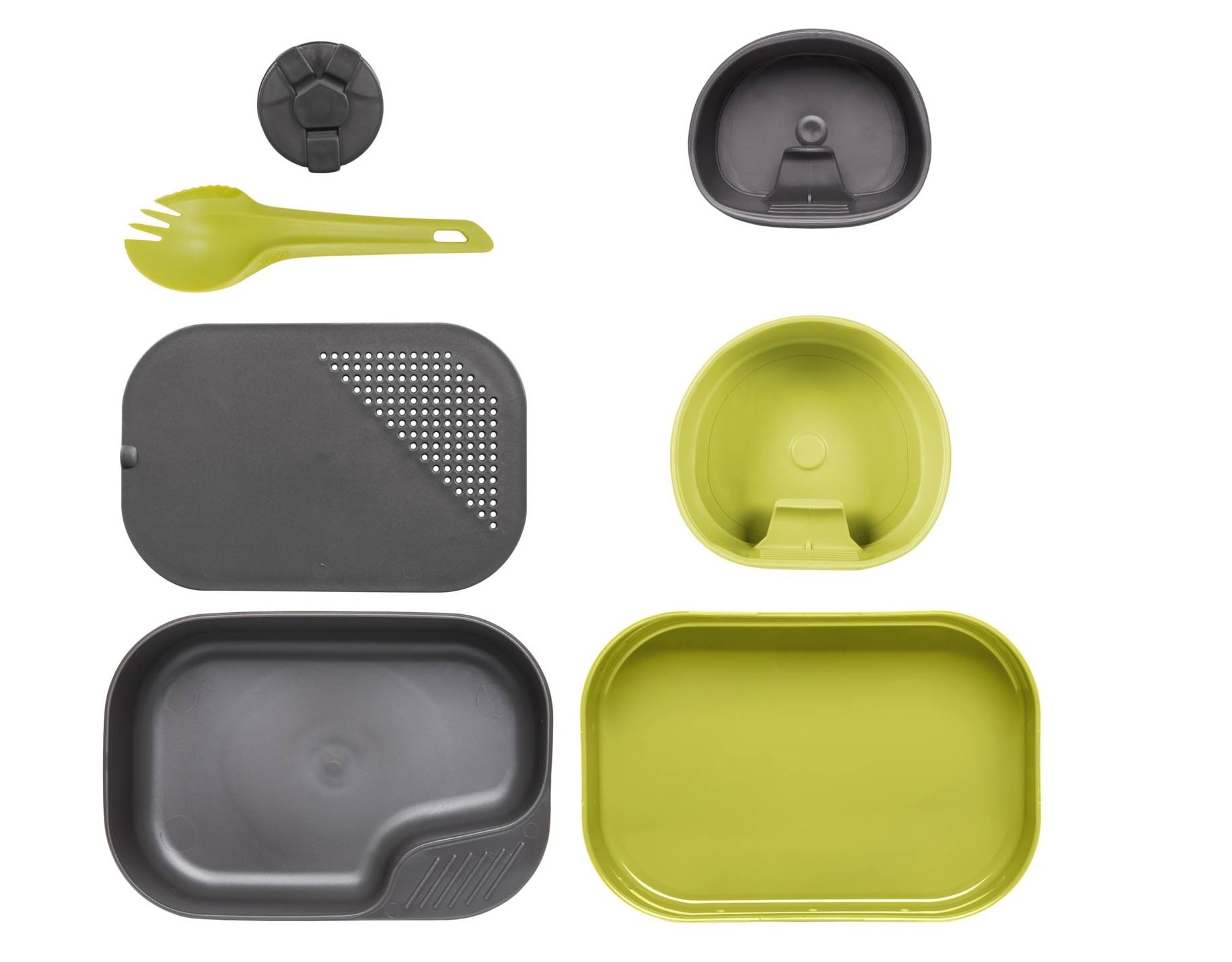 Wildo - Camp-A-Box Complete - Camping-Essgeschirr - Lime/Dark Grey