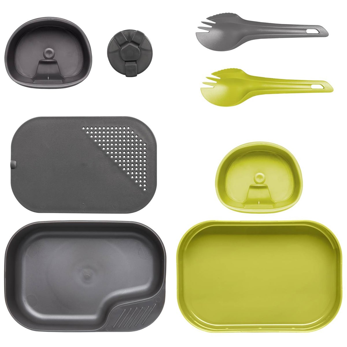 Wildo - Camp-A-Box Duo Complete - Camping-Essgeschirr - Lime/Dark Grey