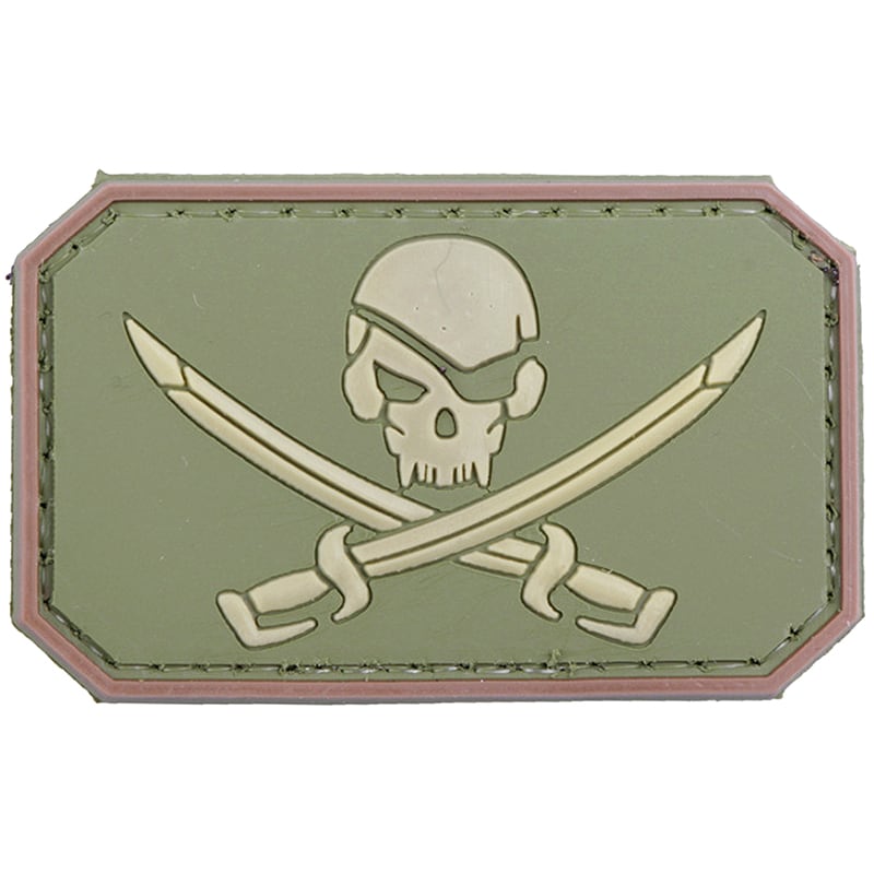 GFC Tactical - Pirate Skull 3D Aufnäher - Olive