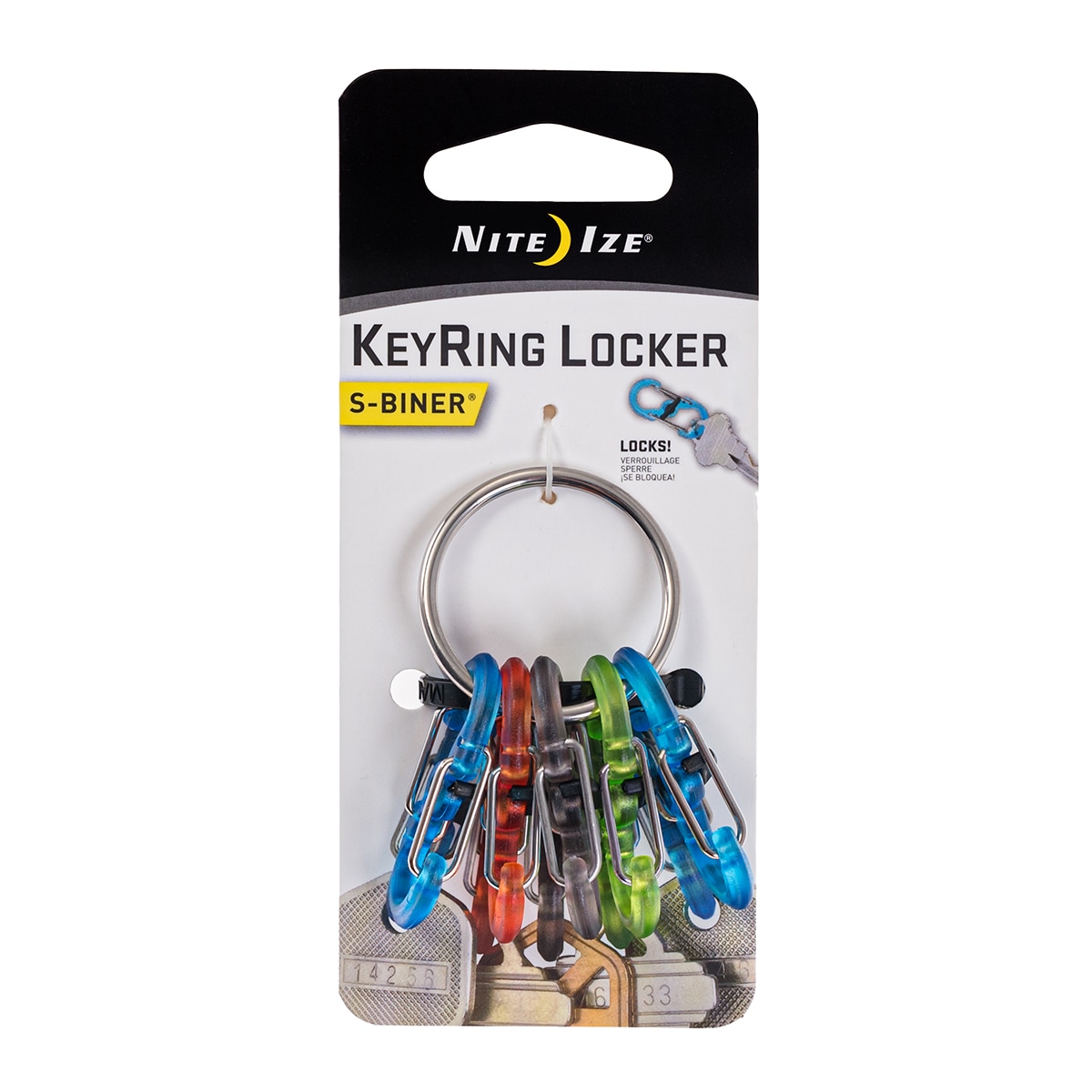 Nite Ize - S-Biner KeyRing Locker - Schlüsselanhäher - 5 Stk.