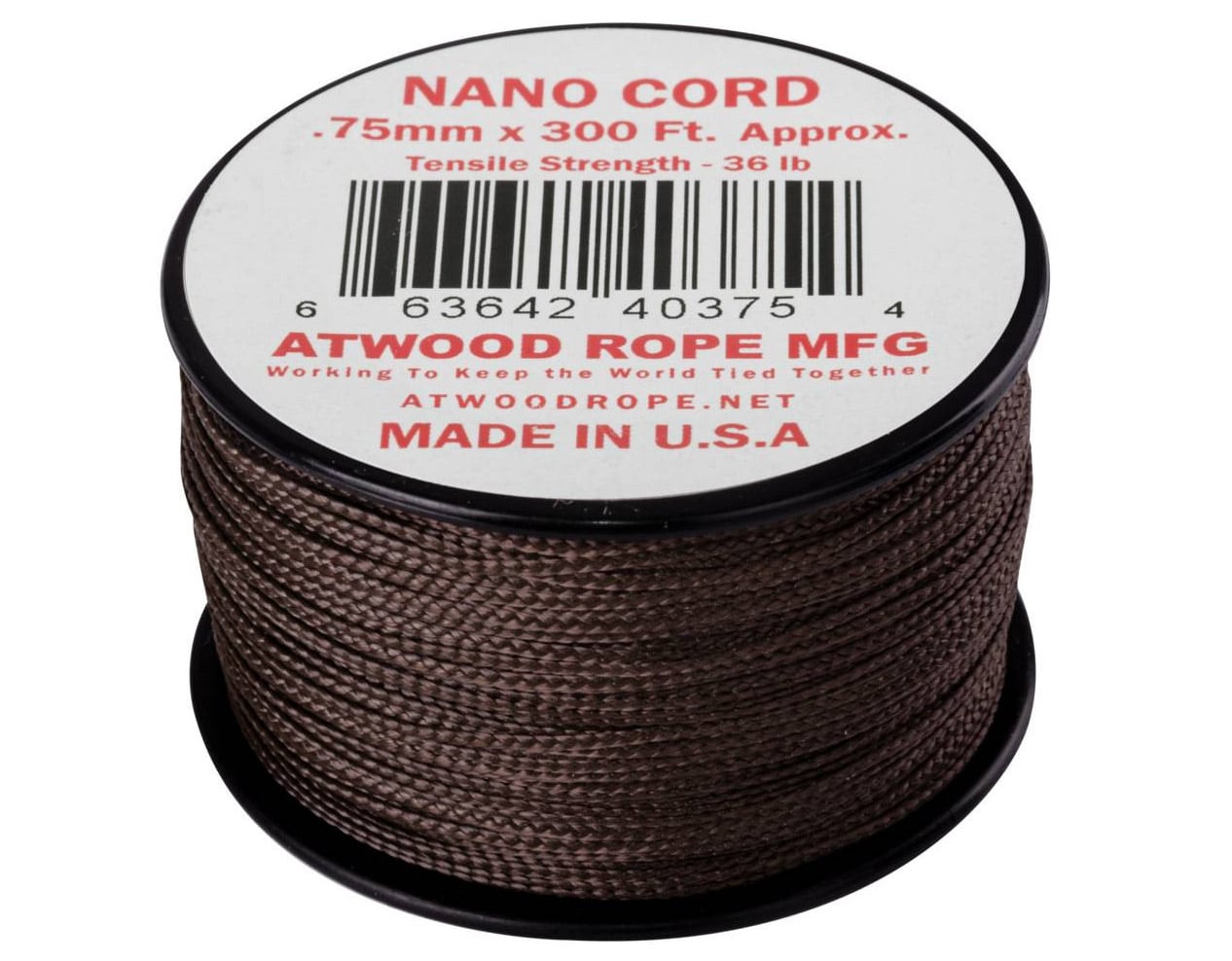 Atwood Rope MFG - Nano Cord - Seil 91 m - U.S. Brown