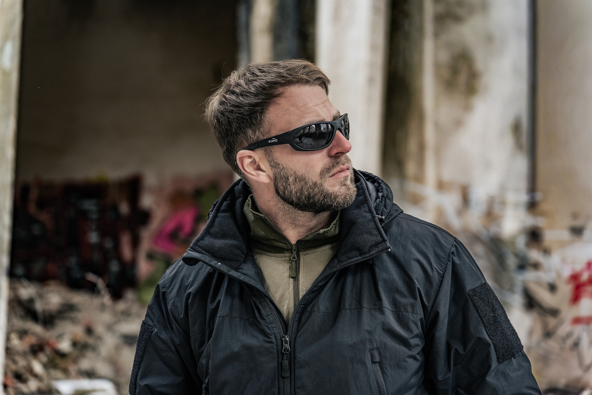 OPC - Military Marines Black Matt Smoke Revo - Polarisierte Sonnenbrille