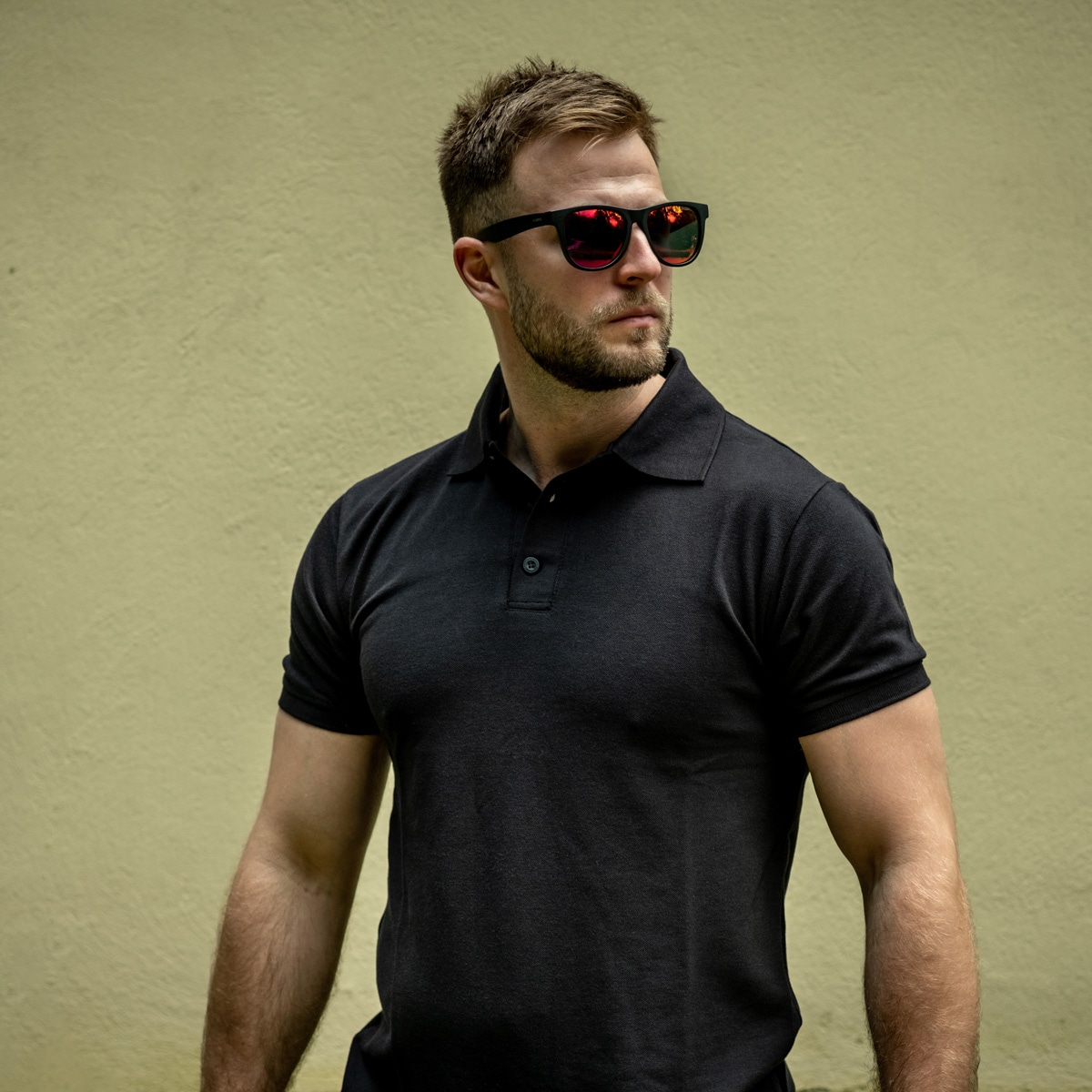 OPC - Military Marines Black Matt Red Revo - polarisierte Sonnenbrille