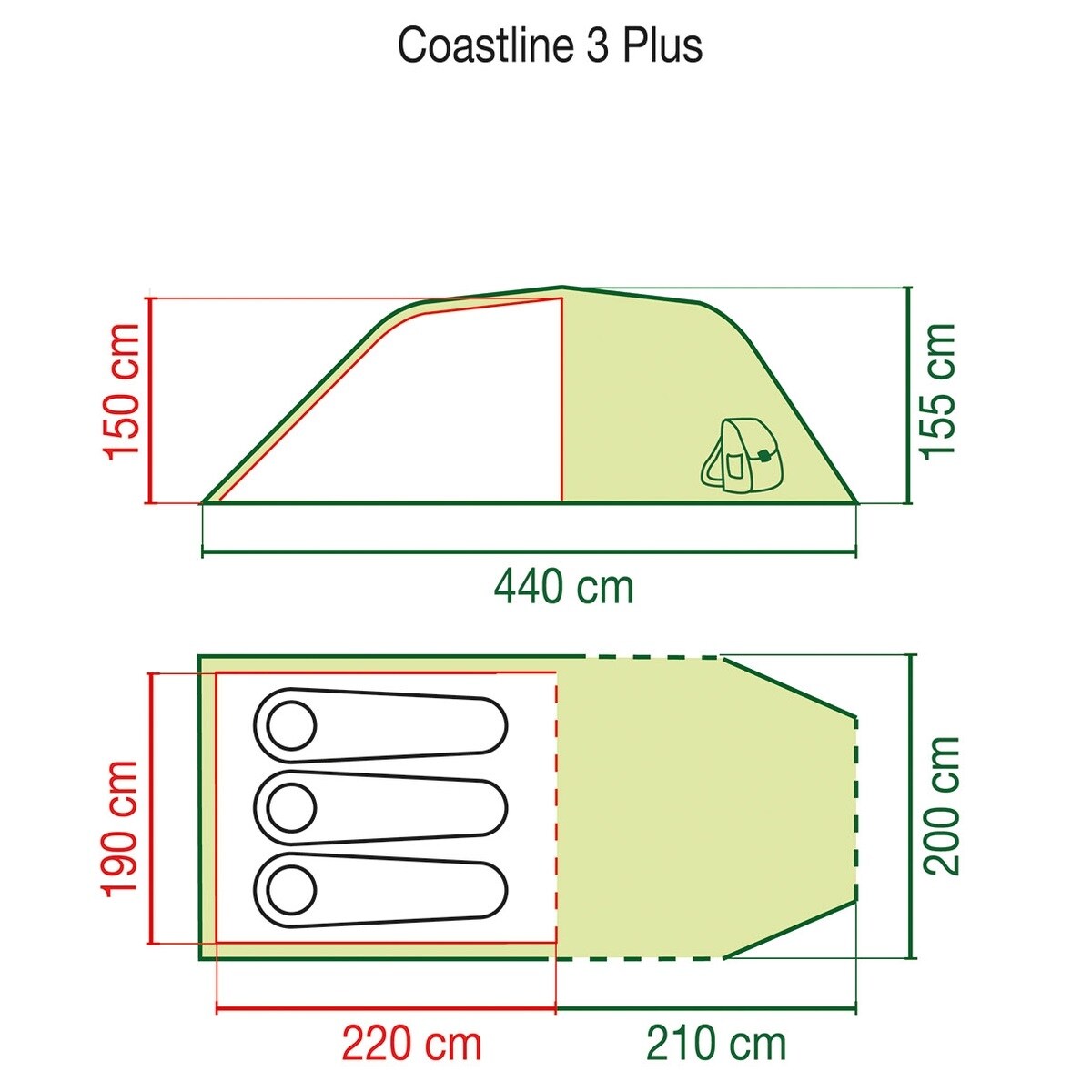 Coleman - Coastline 3 Plus - 3-Personen Zelt