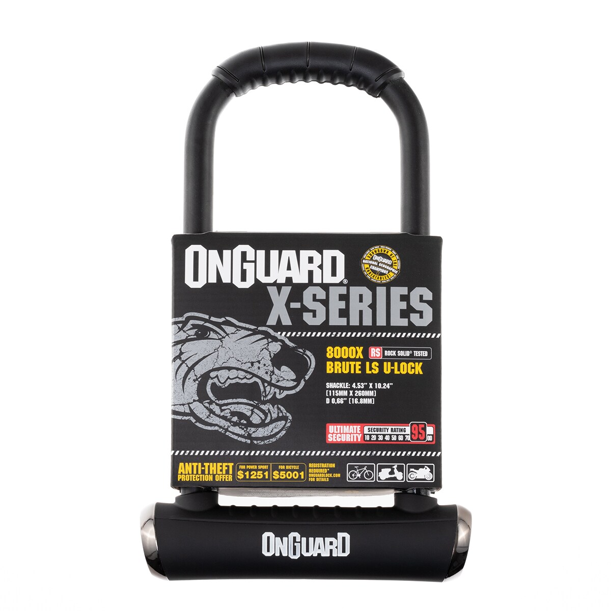 OnGuard - Brute U-Lock LS 8000 - Fahrradschloss 