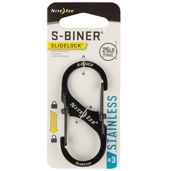 Nite Ize - S-Biner Slide Lock Steel 3 - Karabinerhaken - Black