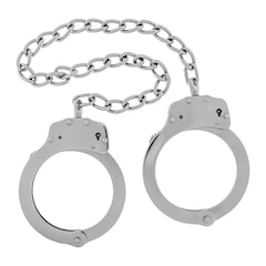 GS - Vernickelte Fußschellen mit Kette