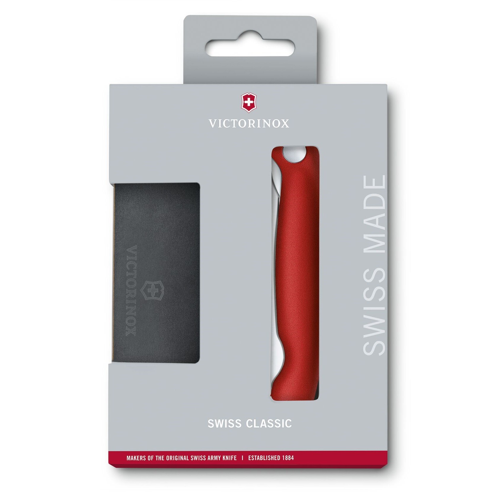 Victorinox Set - faltbares Küchenmesser, Schneidebrett - Red