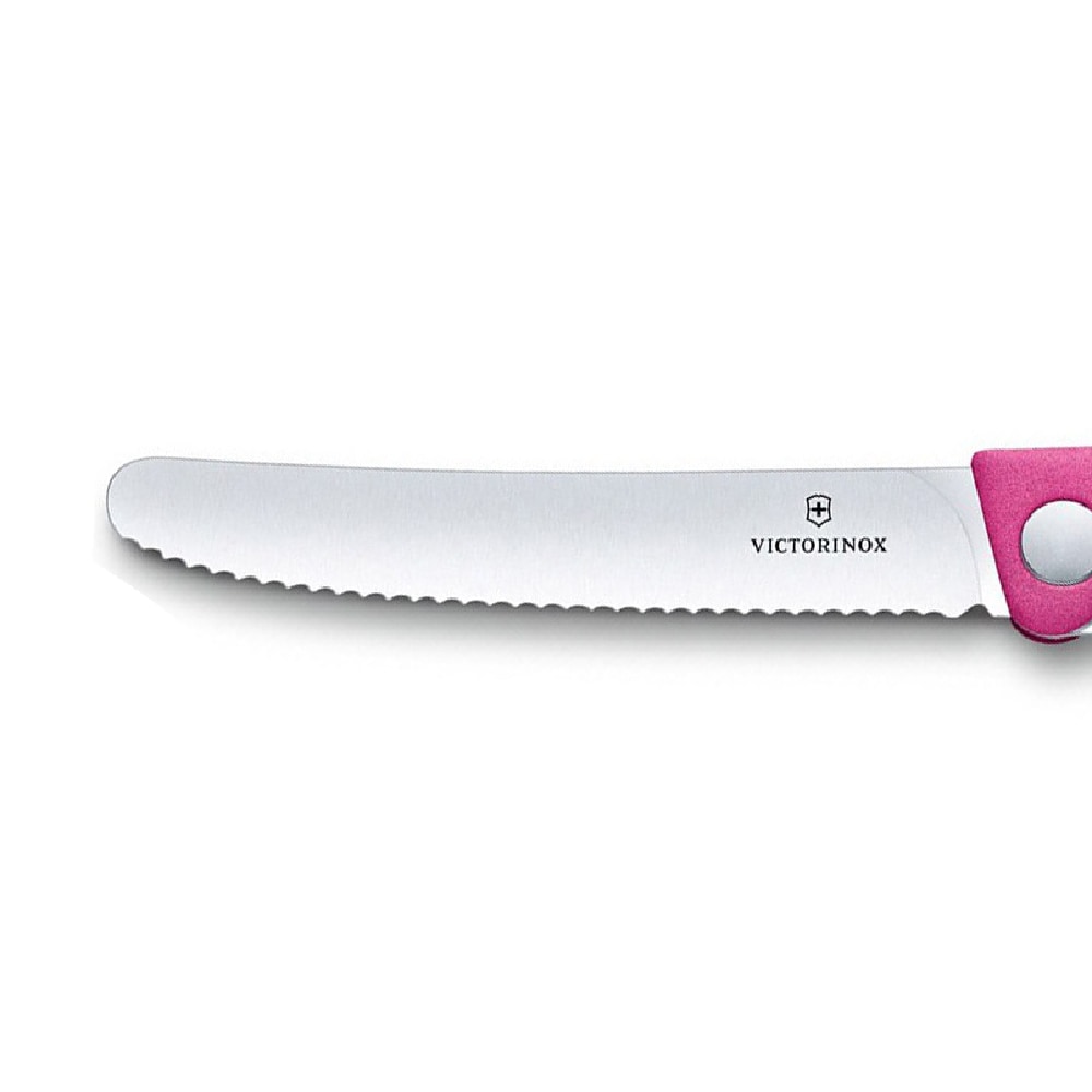 Victorinox - faltbares Küchenmesser - Zackenmesser mit abgerundeter Spitze - Pink