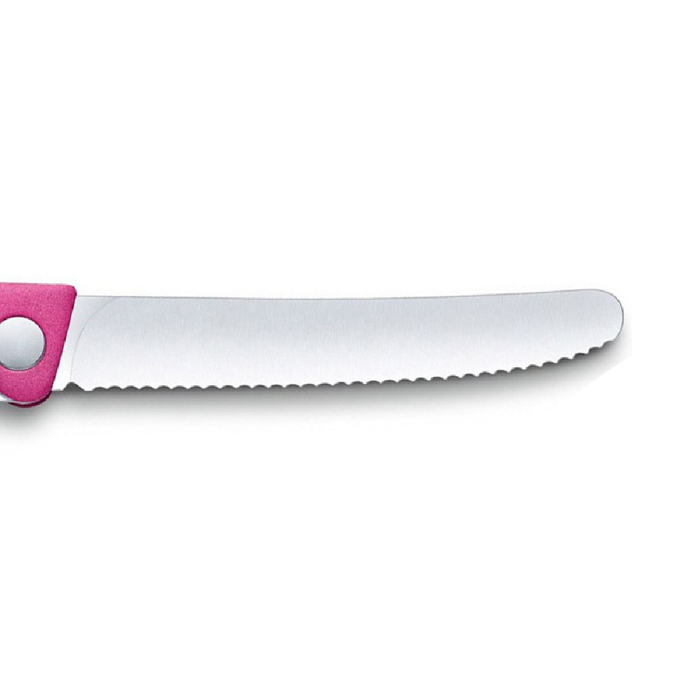 Victorinox - faltbares Küchenmesser - Zackenmesser mit abgerundeter Spitze - Pink