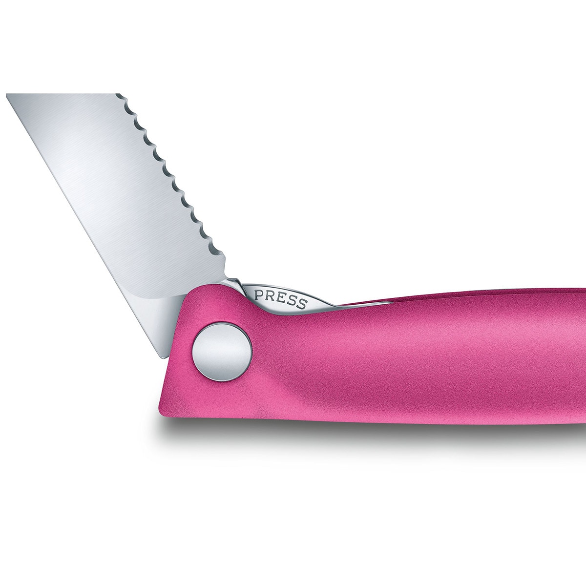 Victorinox - faltbares Küchenmesser - Zackenmesser mit abgerundeter Spitze - Pink