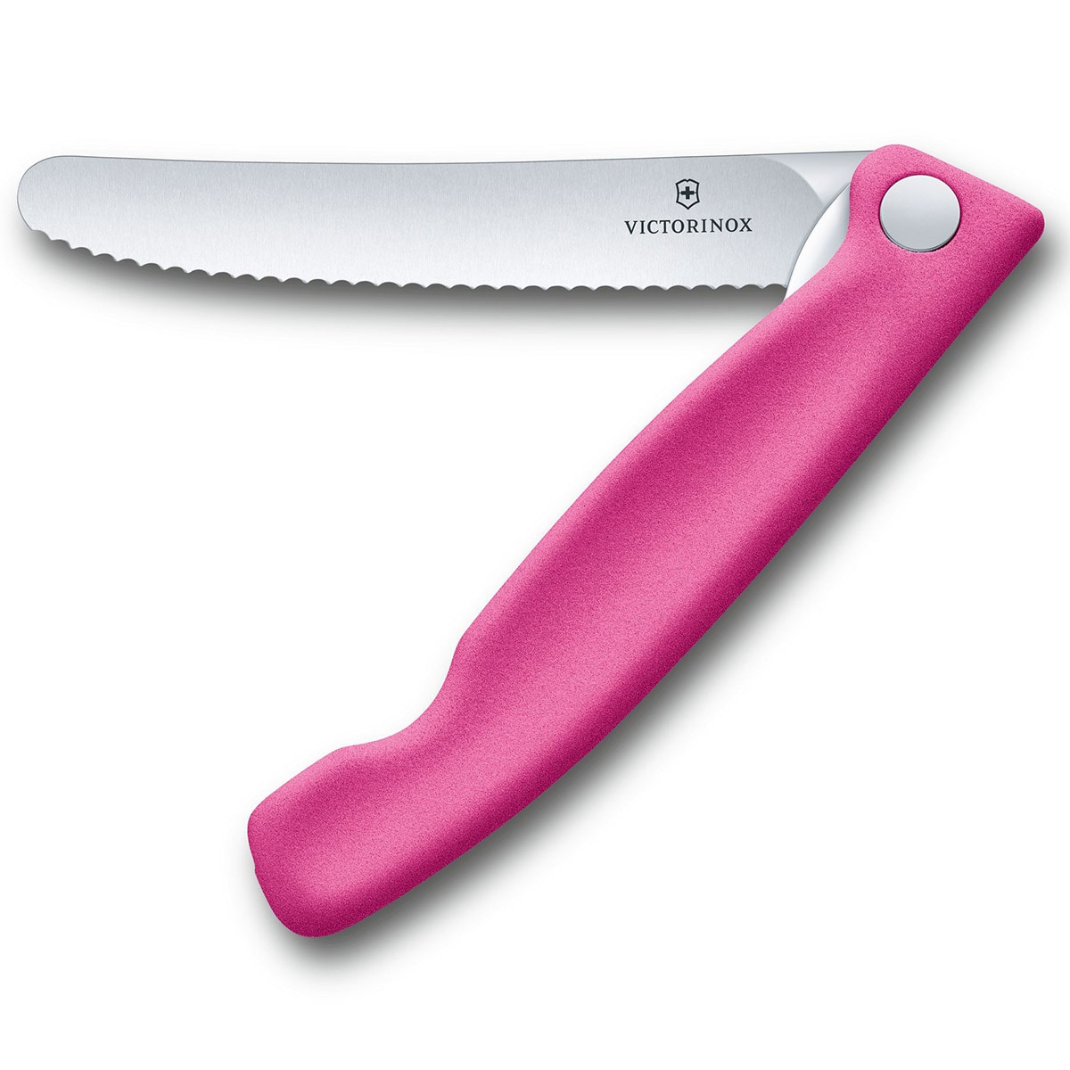 Victorinox - faltbares Küchenmesser - Zackenmesser mit abgerundeter Spitze - Pink