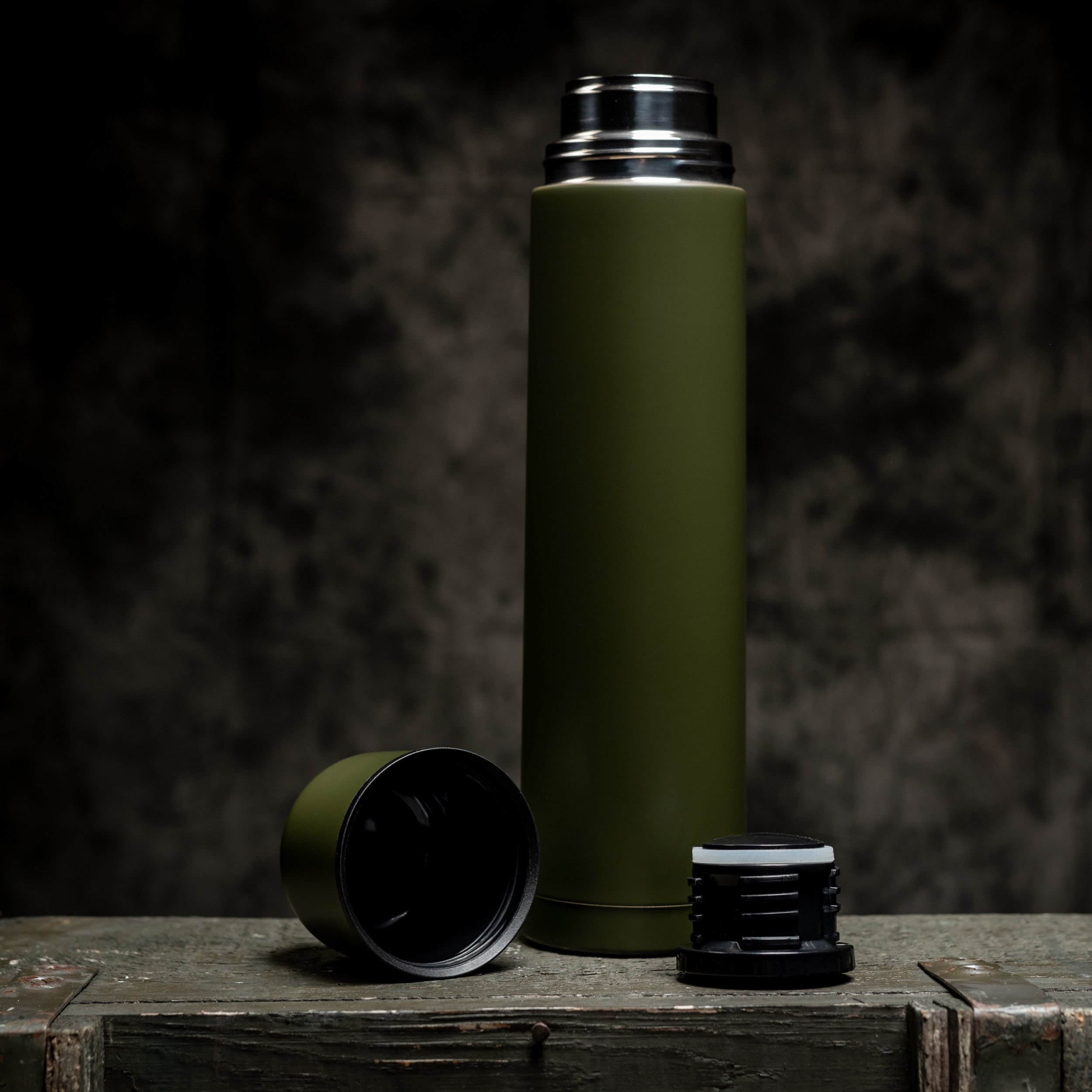 Mil-Tec - Thermoskanne aus Edelstahl 1 l - Olive