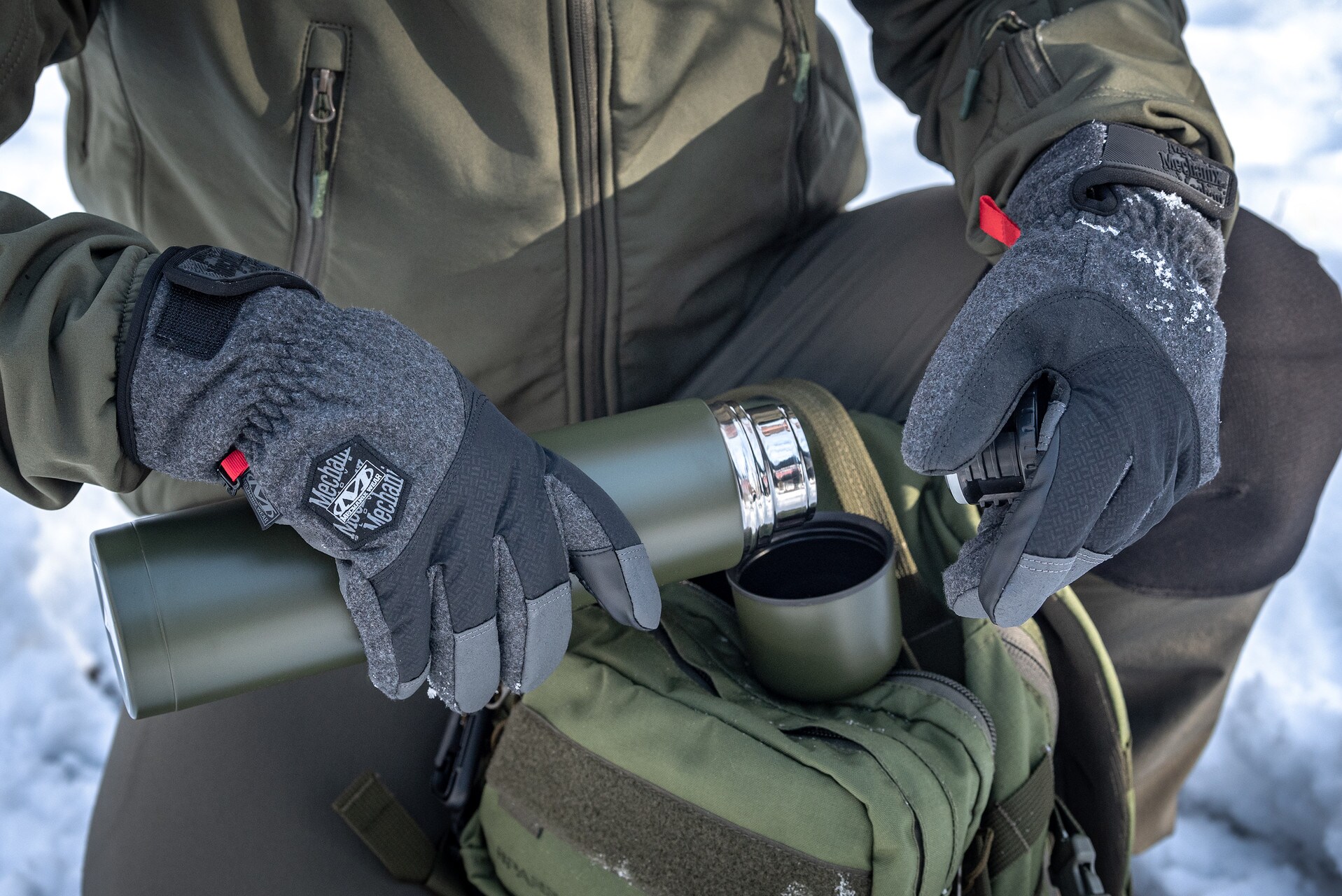 Mil-Tec - Thermoskanne aus Edelstahl 1 l - Olive