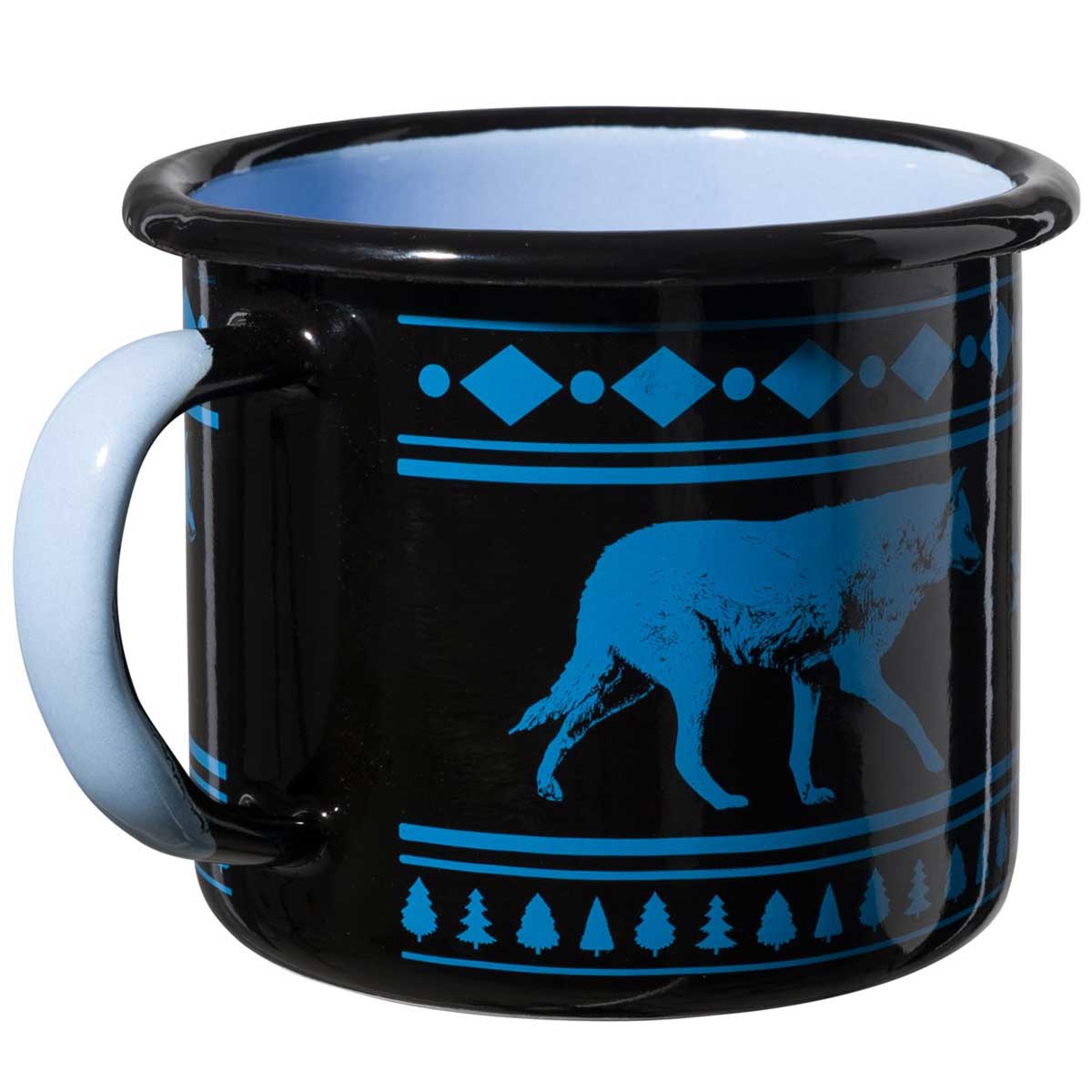 Helikon - Emallie-Reisebecher mit Wolfsmotiv - 0,35l - Blue Edition