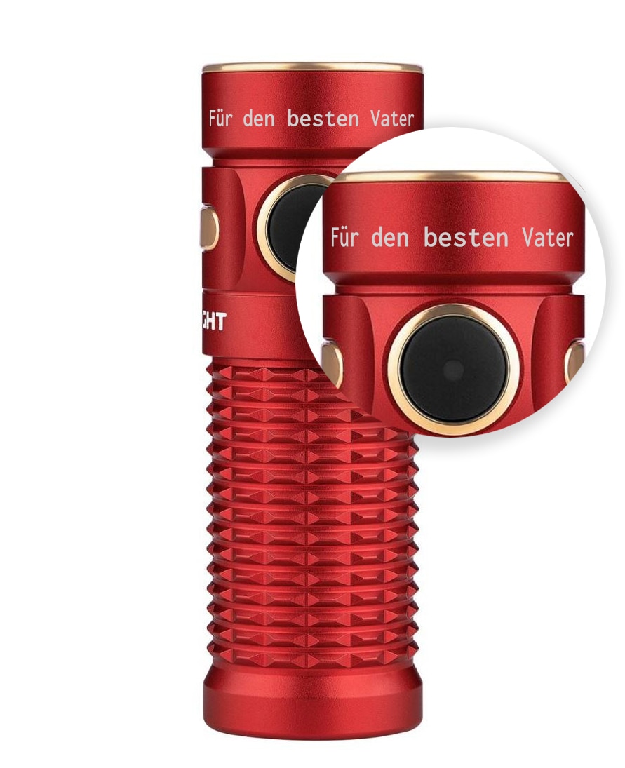 Olight - Baton 3 - Wiederaufladbare Taschenlampe 1200 Lumen - Red 