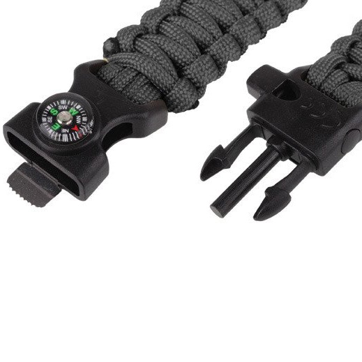 Paracord - Armband mit Kompass - 8'' - Black