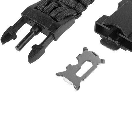 Paracord - Armband mit Kompass - 9'' - Black