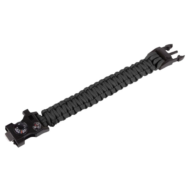 Paracord - Armband mit Kompass - 9'' - Black