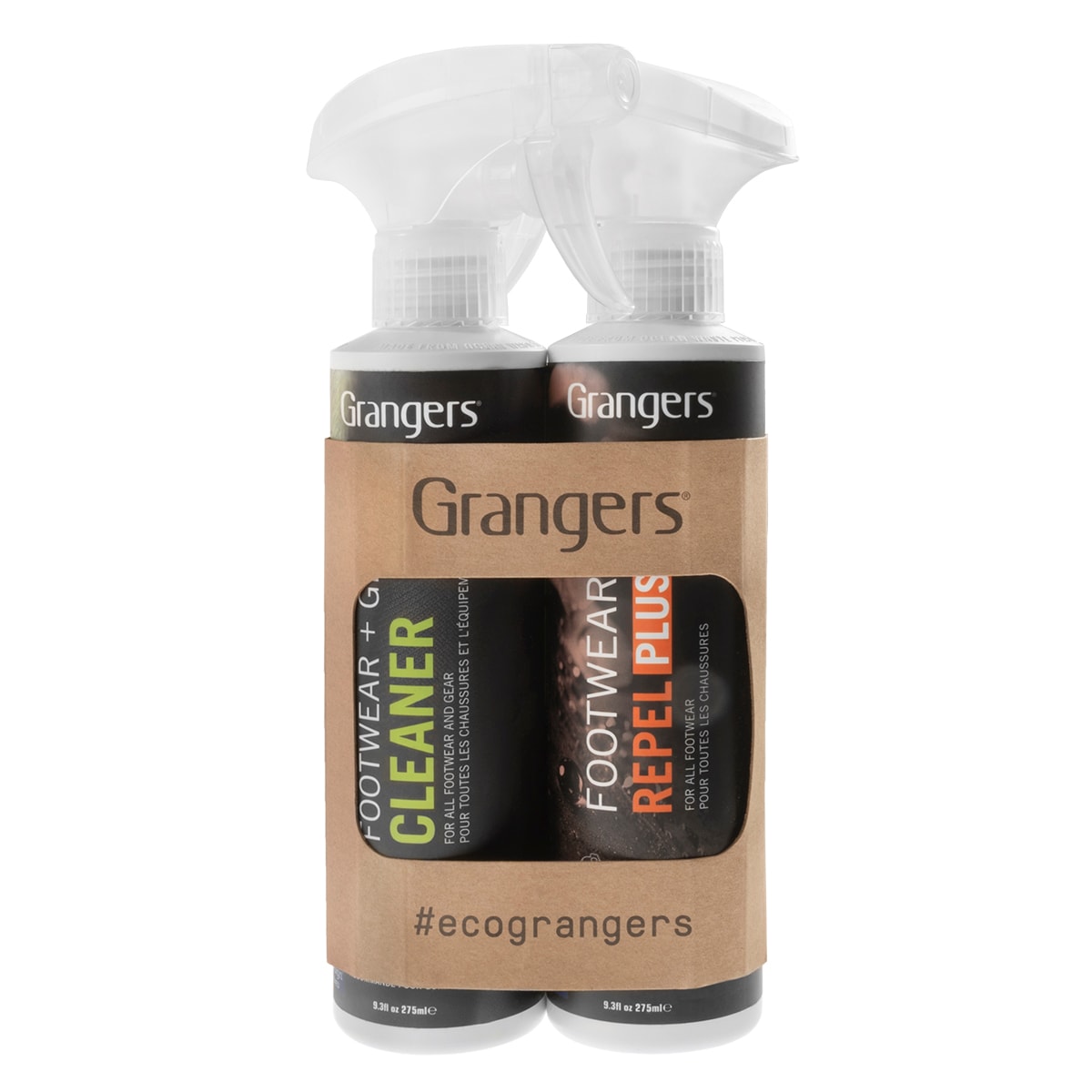 Grangers - Footwear Repel + Gear Cleaner Set - Reinigungsspray für Ausrüstung & Schuhimprägnierer - 2x275 ml