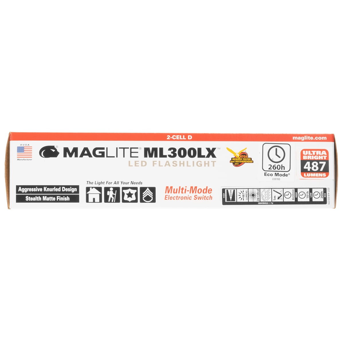 Maglite - ML300LX 2 D-cell LED - Taschenlampe Black - 487 Lumen