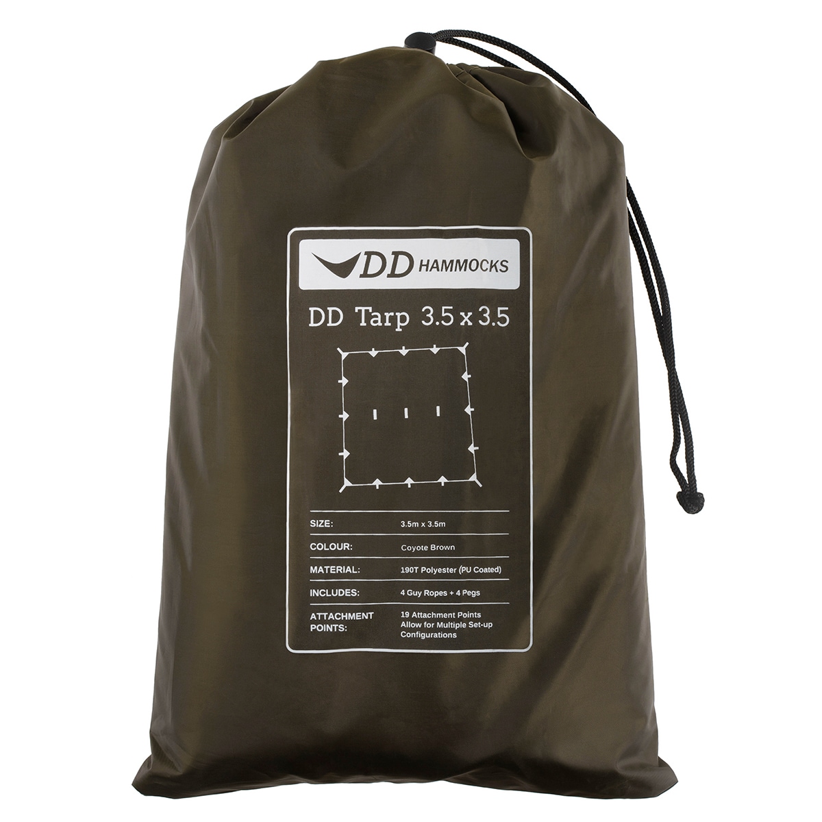 DD Hammocks Tarp - Zeltplane -3,5 x 3,5 - Coyote Brown