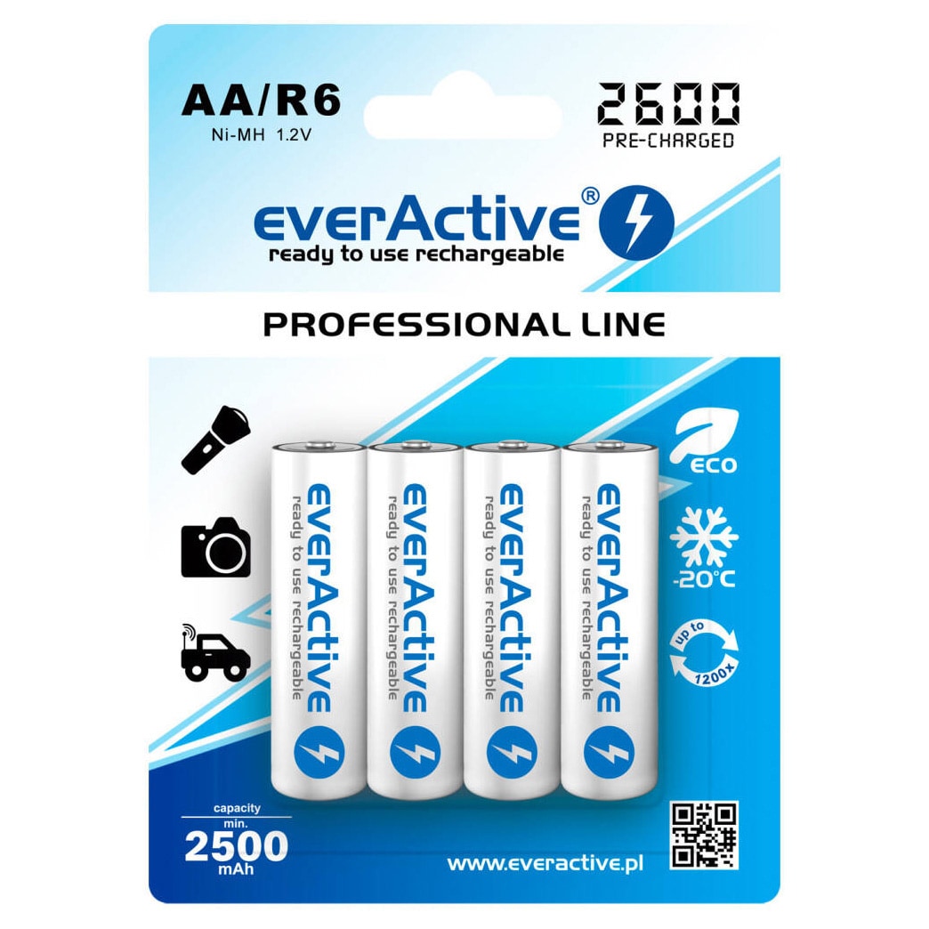 EverActive - R6/AA - Batterien - 2500 mAh - 4 Stk.