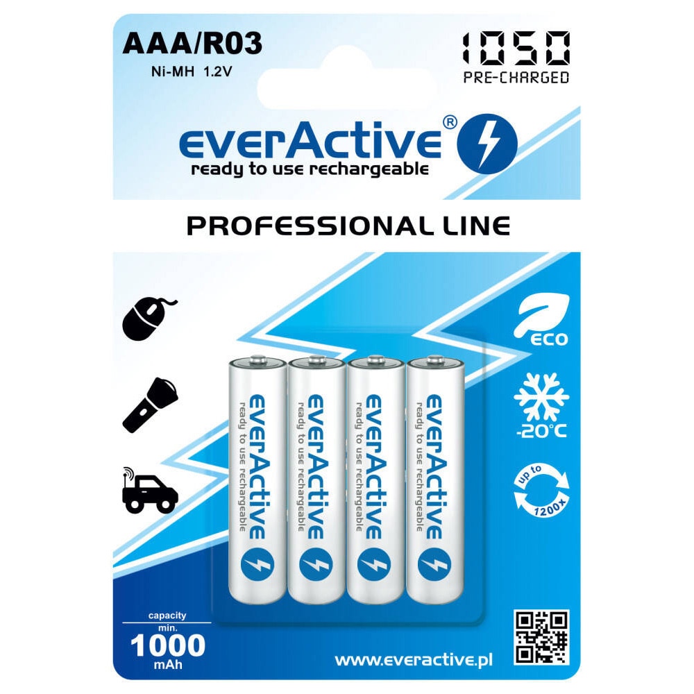 EverActive - R03/AAA - Batterien - 1000 mAh - 4 Stk.