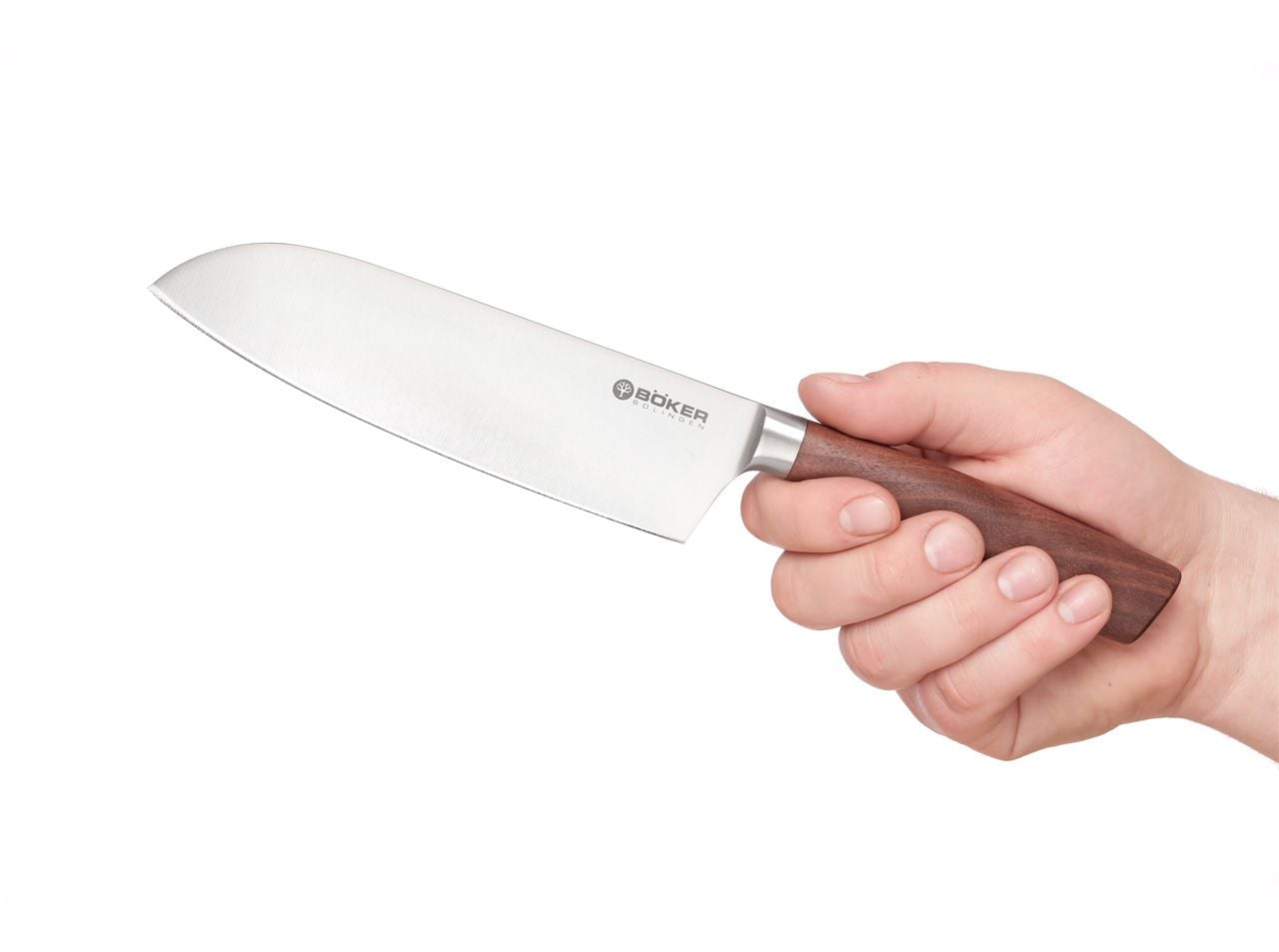 Böker Solingen - Santoku Core Küchenmesser mit Kullen - Walnut