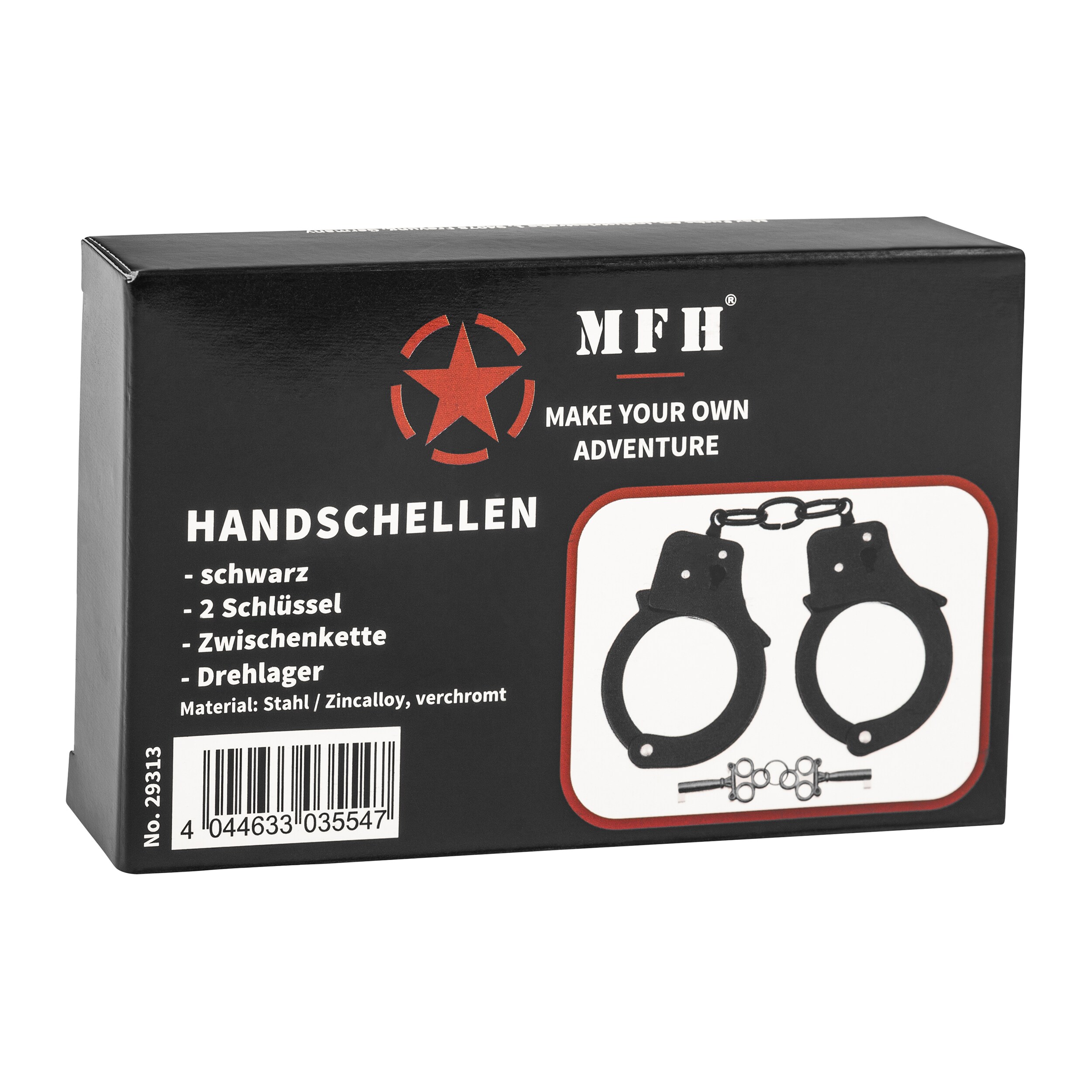 MFH - Handschellen mit Kette - Black