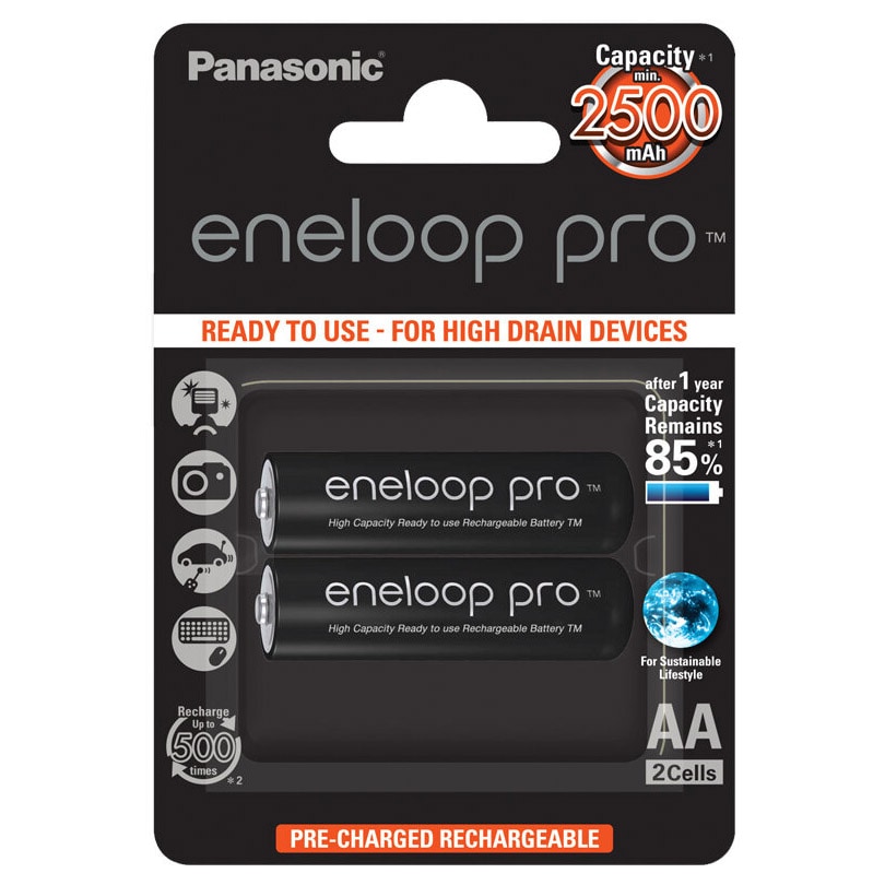 Panasonic - Eneloop Pro AA 2500 mAh - Akku 2 Stück.