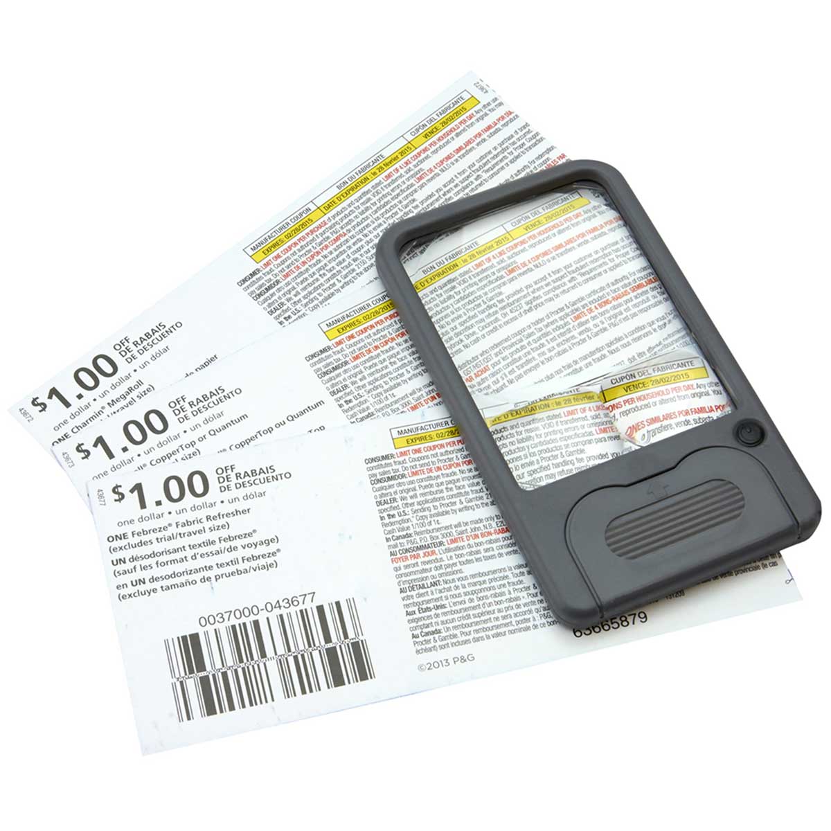 Carson - Multi-Power LED Lighted Pocket Magnifier - Lupe - 2,5x / 4,5x / 6x