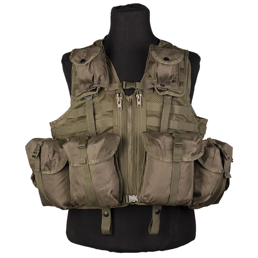 Mil-Tec 8 Pockets Tactical Vest Modular System - Taktische Weste - Olive