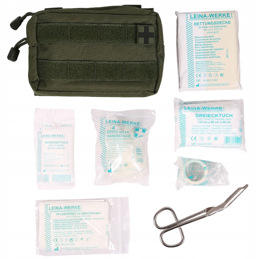 Mil-Tec First Aid Set - Erste-Hilfe-Set mit 25 Elementen - Olive