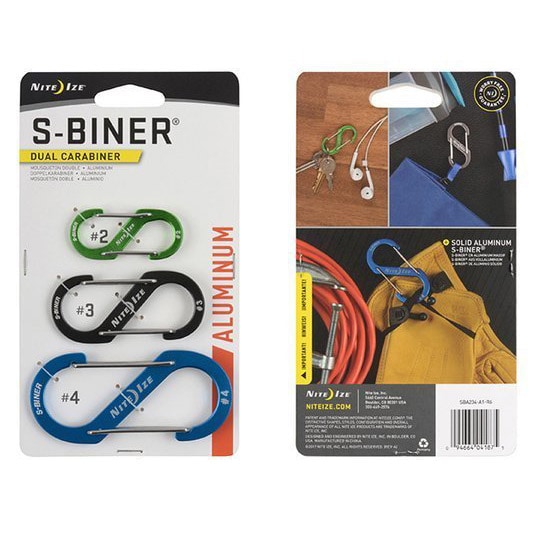 Nite Ize - S-Biner Dual Karabiner Combo - S-Biner Doppel-Karabinerhaken - 3 Stück