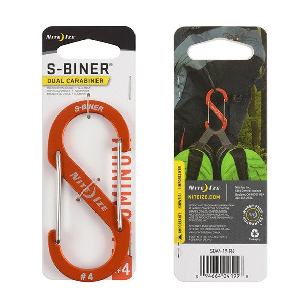 Nite Ize - S-Biner Aluminium Dual Carabiner 4 - Karabinerhaken - Orange