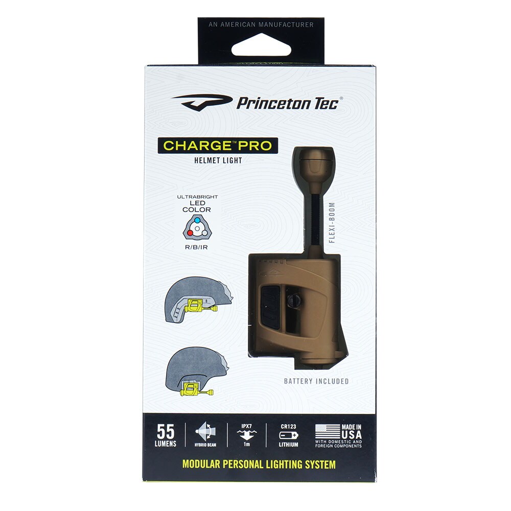 Princeton Tec - Charge Pro Tan Helmlampe - 55 Lumen