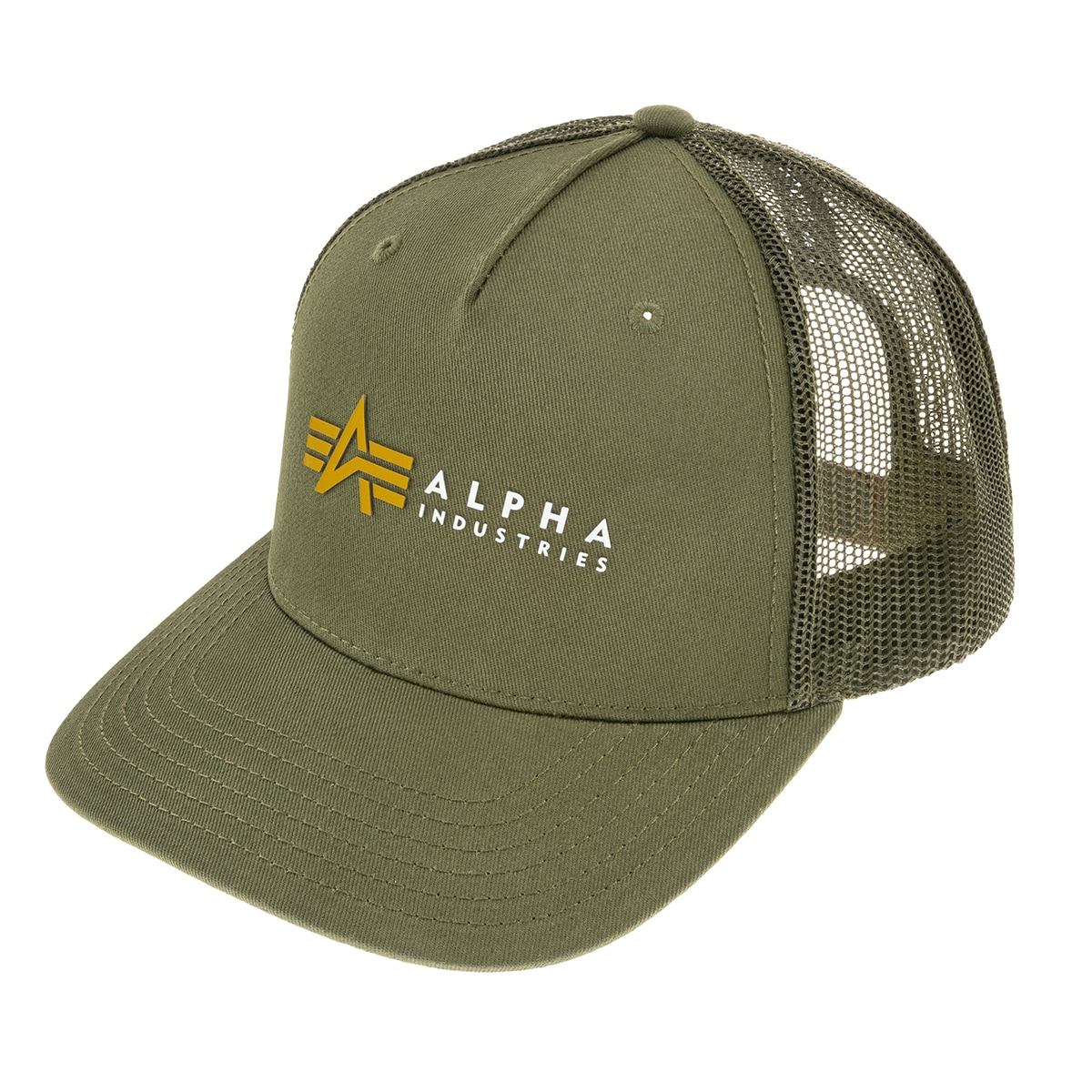 Alpha Industries - Label Trucker Cap - Basecap - Dark Olive