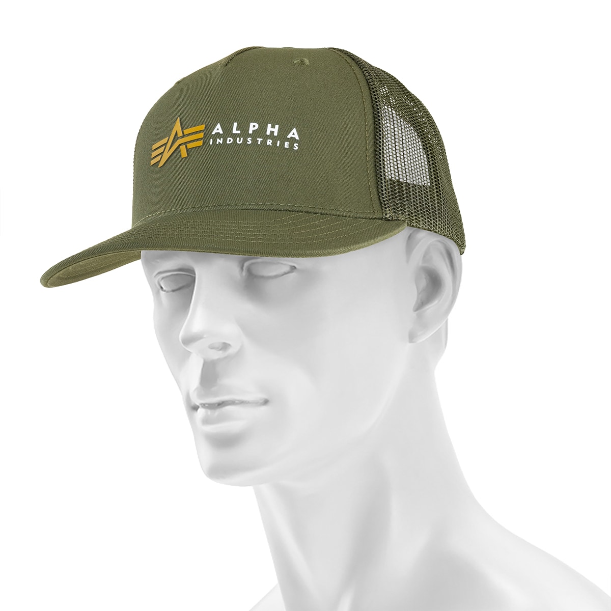 Alpha Industries - Label Trucker Cap - Basecap - Dark Olive