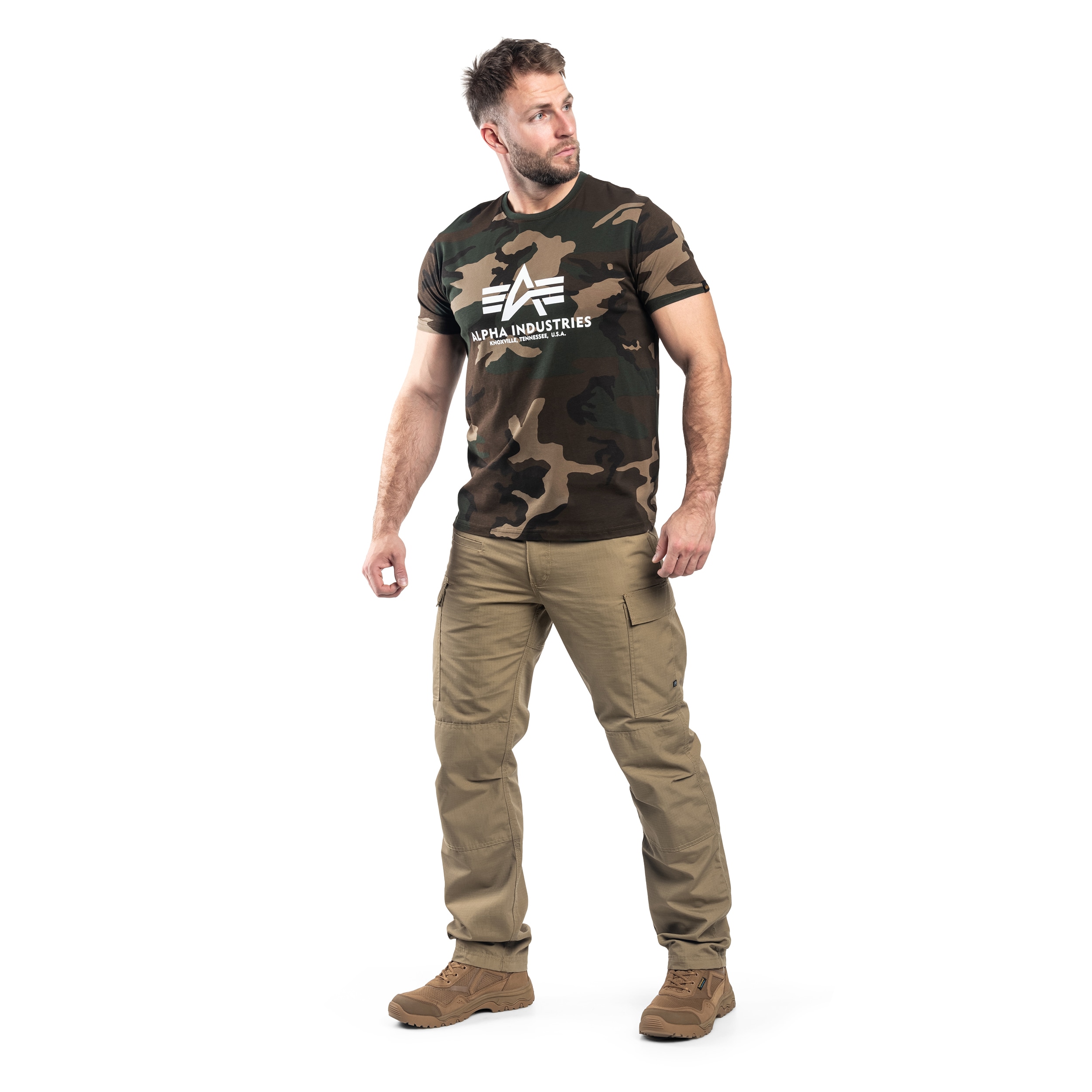 Alpha Industries - Basic - T-Shirt - Woodland Camo 65