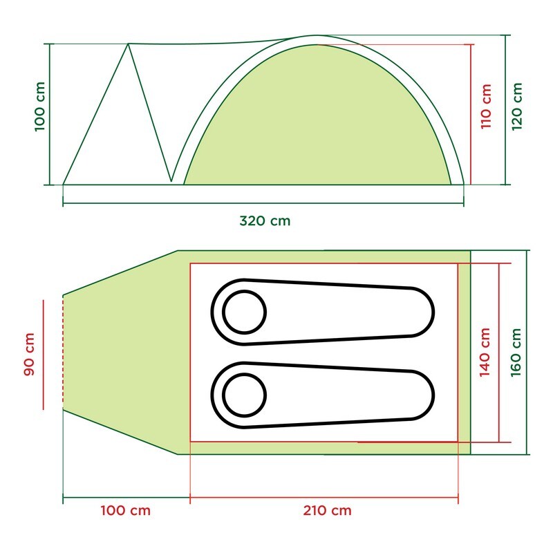 Coleman - Darwin 2 Plus - 2-Personen Zelt - Grey