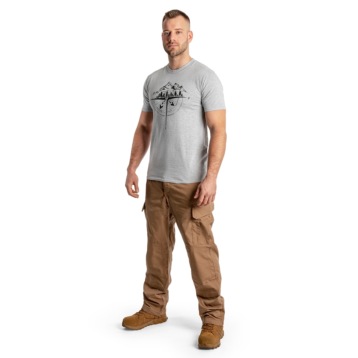 TigerWood - Windrose T-Shirt - Grau