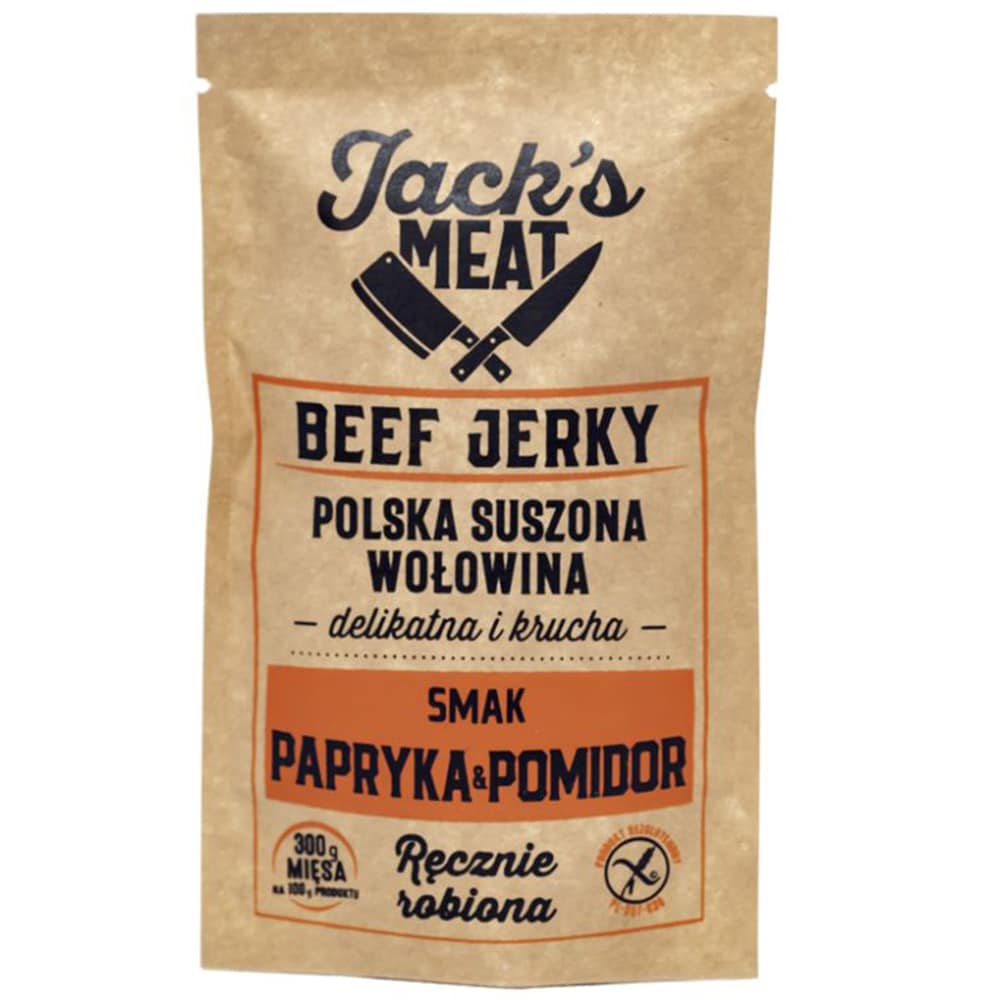 Jack's Meat - Beef Jerky - Getrocknetes Rindfleisch mit Paprika- und Tomatengeschmack - 30 g