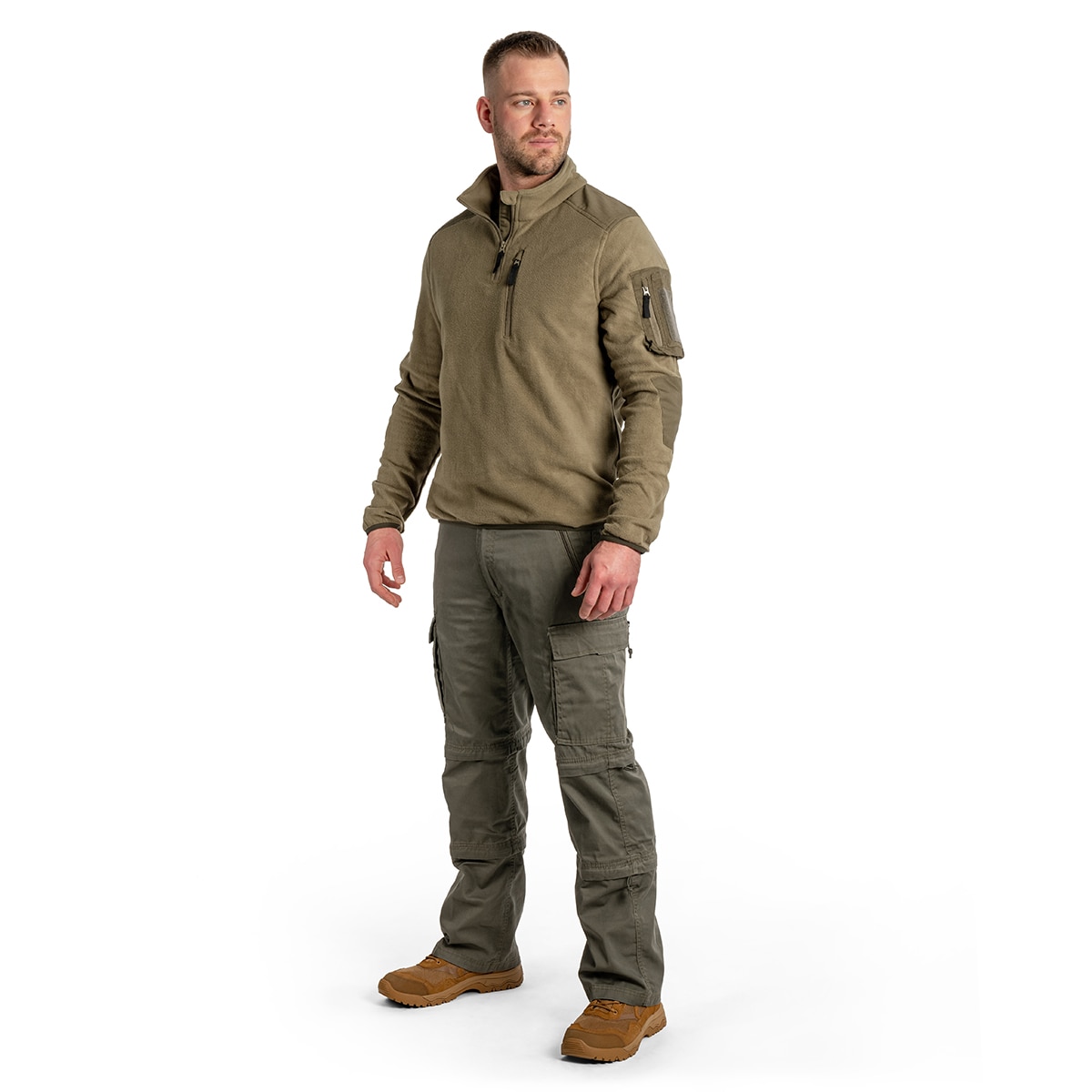 Brandit - Fleece Troyer Ripstop - Fleecejacke - Olive