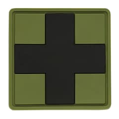 M-Tac - Medic Cross Square PVC - Aufnäher für Medizinisches Sanitätspersonal - Black/Olive