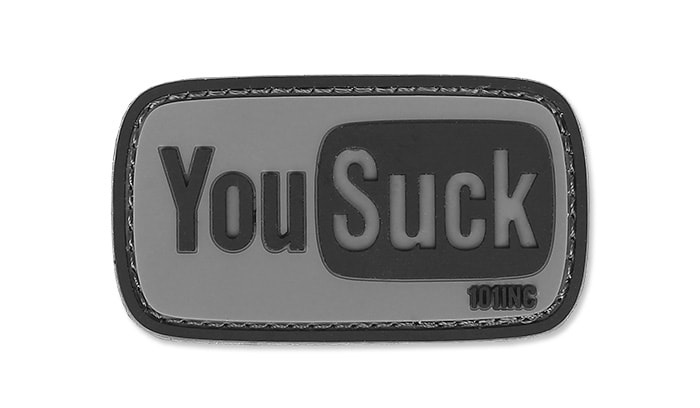 101 Inc. You Suck - 3D-Aufnäher - grau