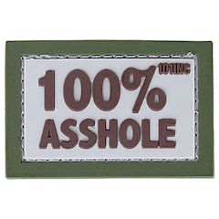 Inc. 100% Asshole - 3D-Aufnäher PVC - Sand