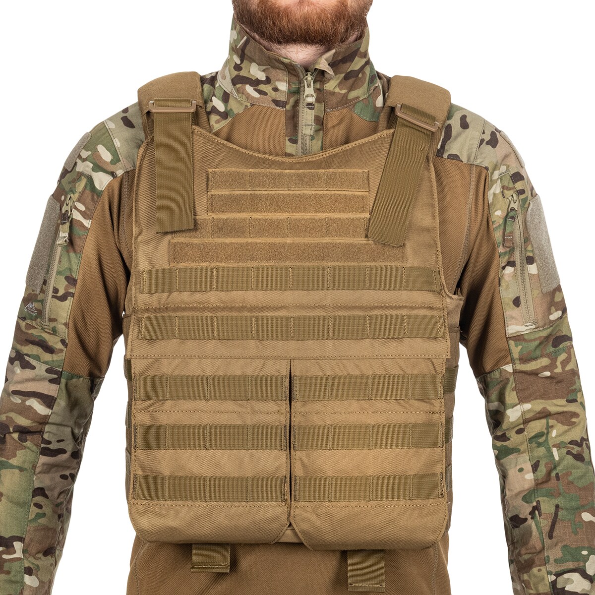 Voodoo Tactical - Hayden Plate Carrier - Taktische Weste mit Trinkblasentasche - Coyote